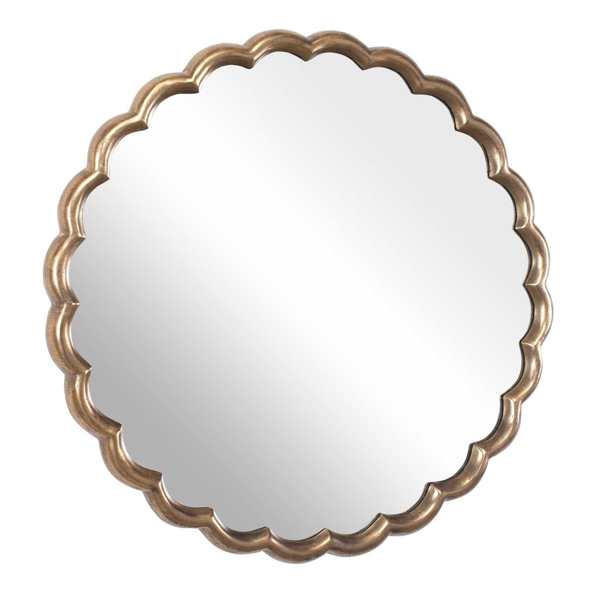 Cerrito Antique Brass Round Mirror - Uttermost - Round Mirrors by Modest Hut