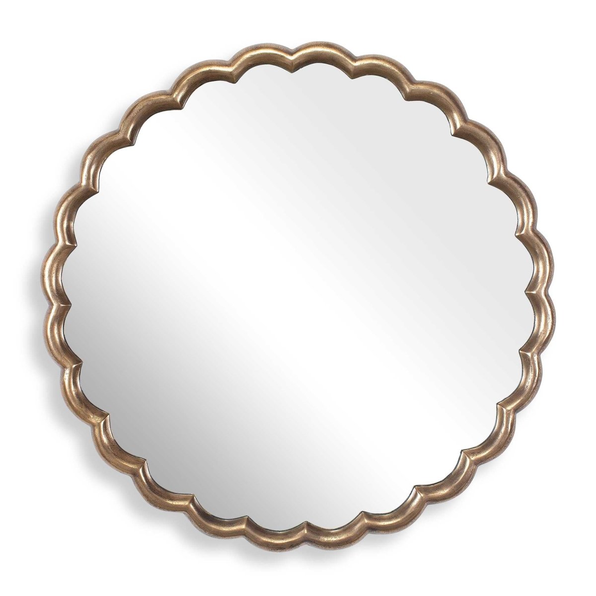 Cerrito Antique Brass Round Mirror - Uttermost - Round Mirrors by Modest Hut