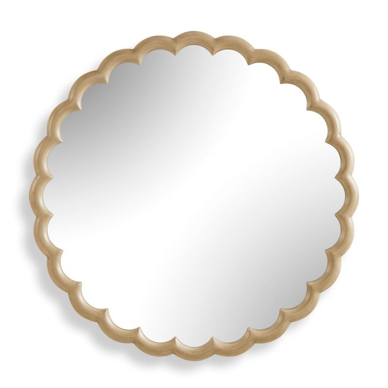 Alternate angle of the Cerrito Burnished Ivory Round Wall Mirror by Uttermost