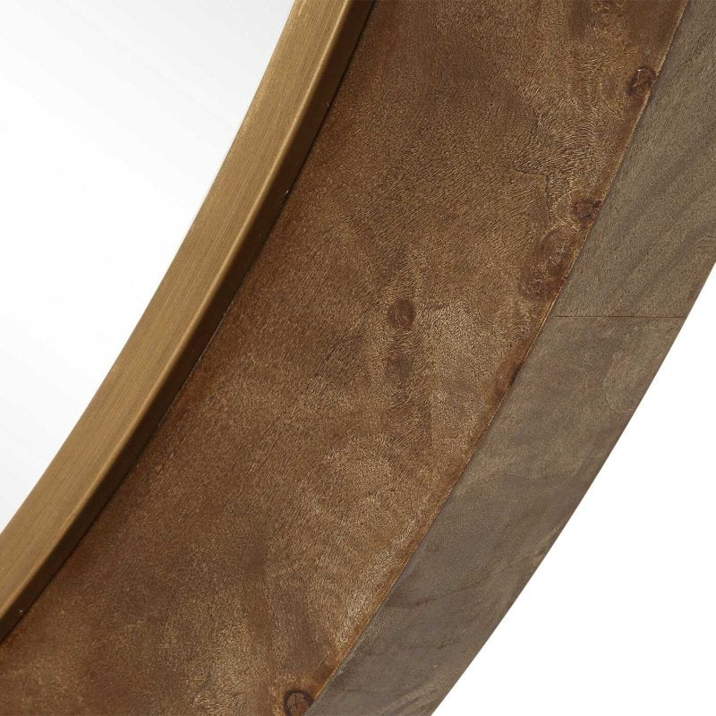 Cleveland Round Burl Wood Mirror - Round Mirrors