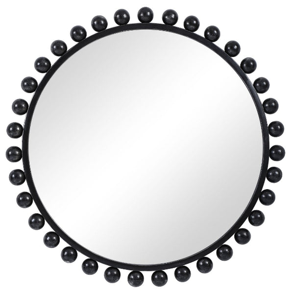 Cyra Black Round Mirror - Uttermost - Round Mirrors by Modest Hut