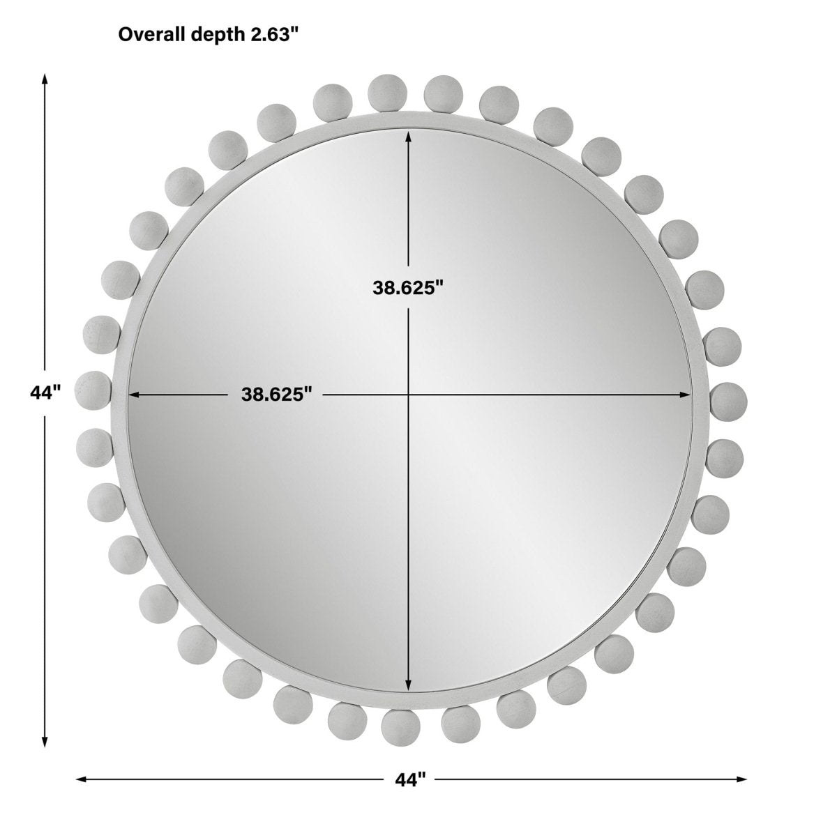 Cyra White Round Mirror - Uttermost - Round Mirrors by Modest Hut