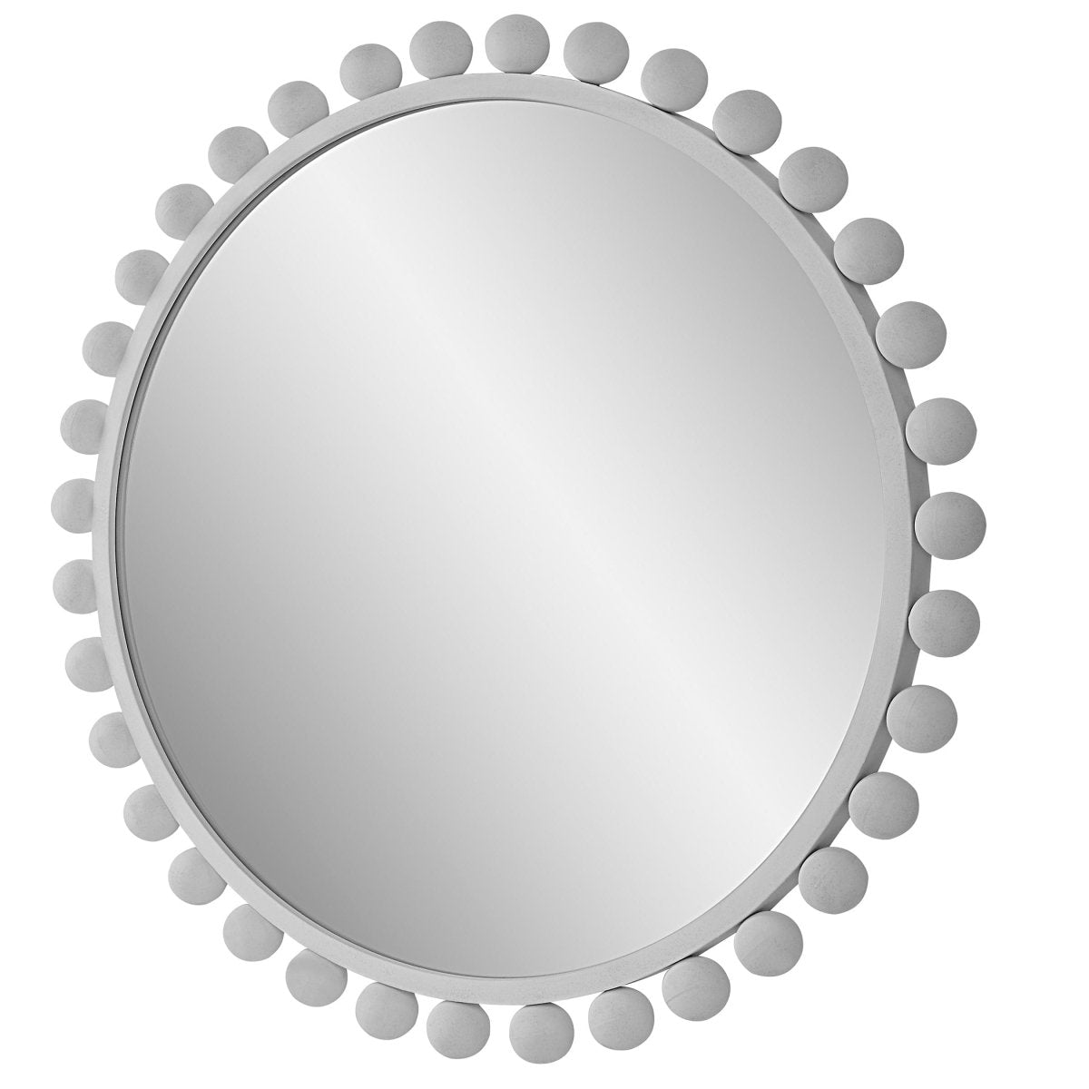 Cyra White Round Mirror - Uttermost - Round Mirrors by Modest Hut