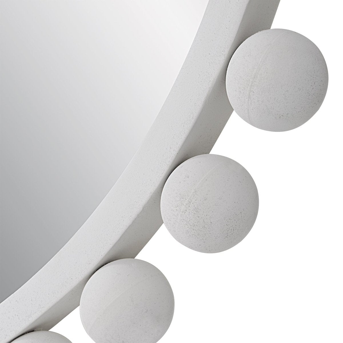 Cyra White Round Mirror - Uttermost - Round Mirrors by Modest Hut