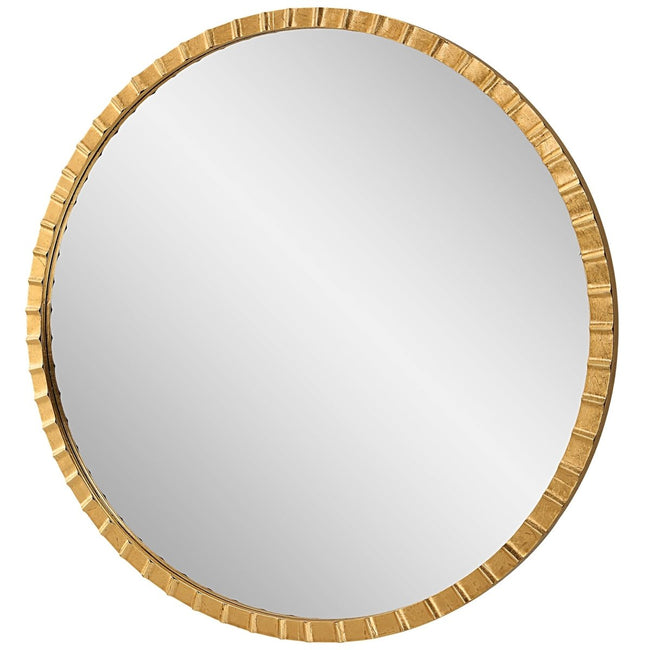 Dandridge Gold Round Mirror - Uttermost - Round Mirrors by Modest Hut