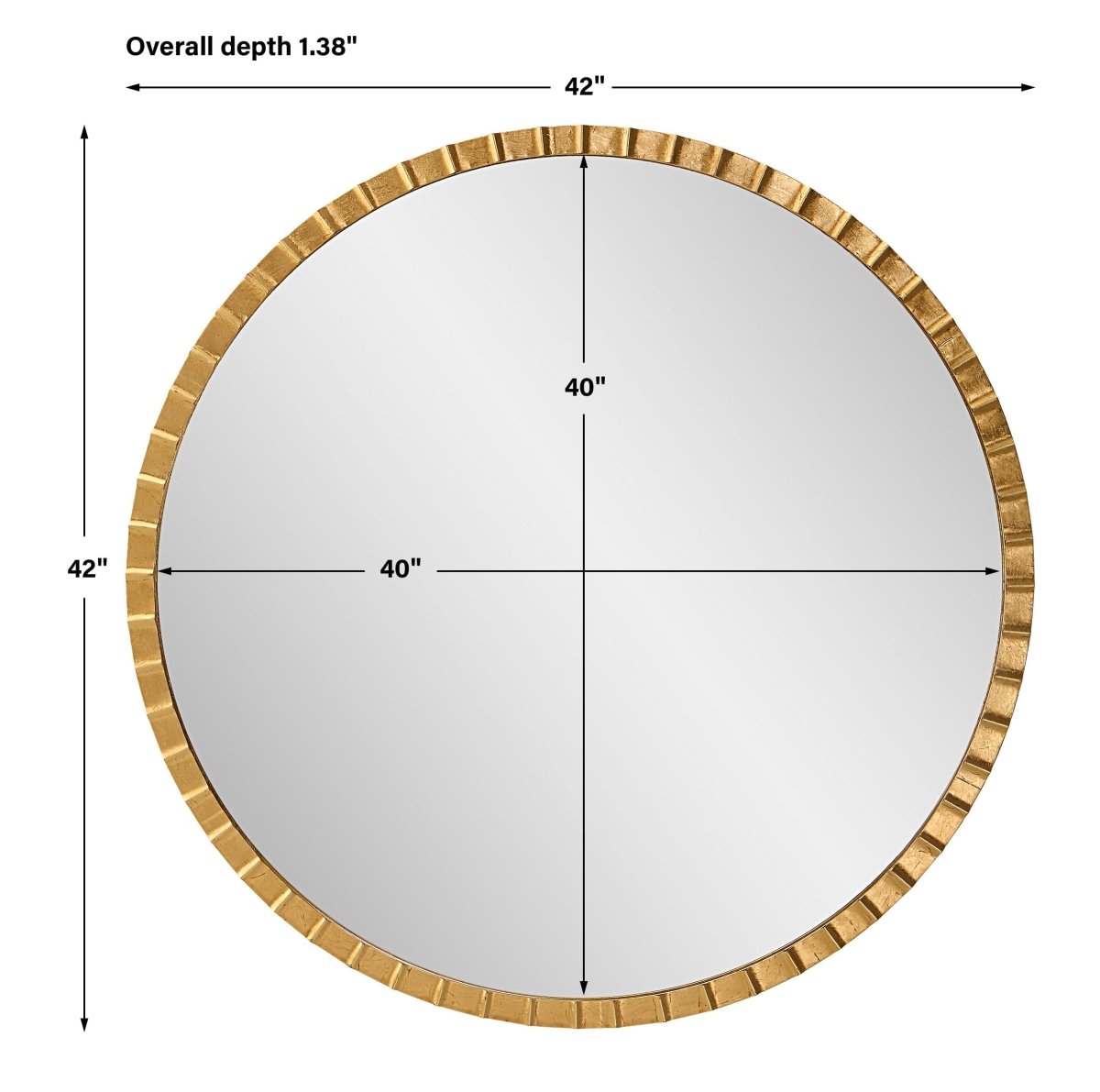 Dandridge Gold Round Mirror - Uttermost - Round Mirrors by Modest Hut