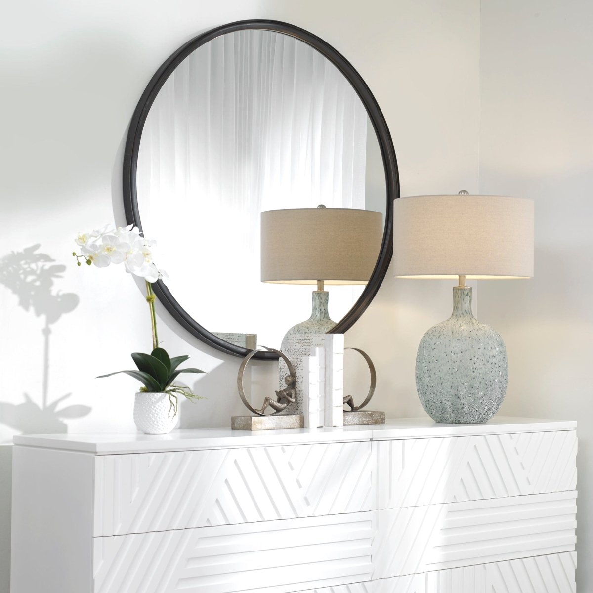 Dawsyn Round Mirror - Uttermost - Round Mirrors by Modest Hut