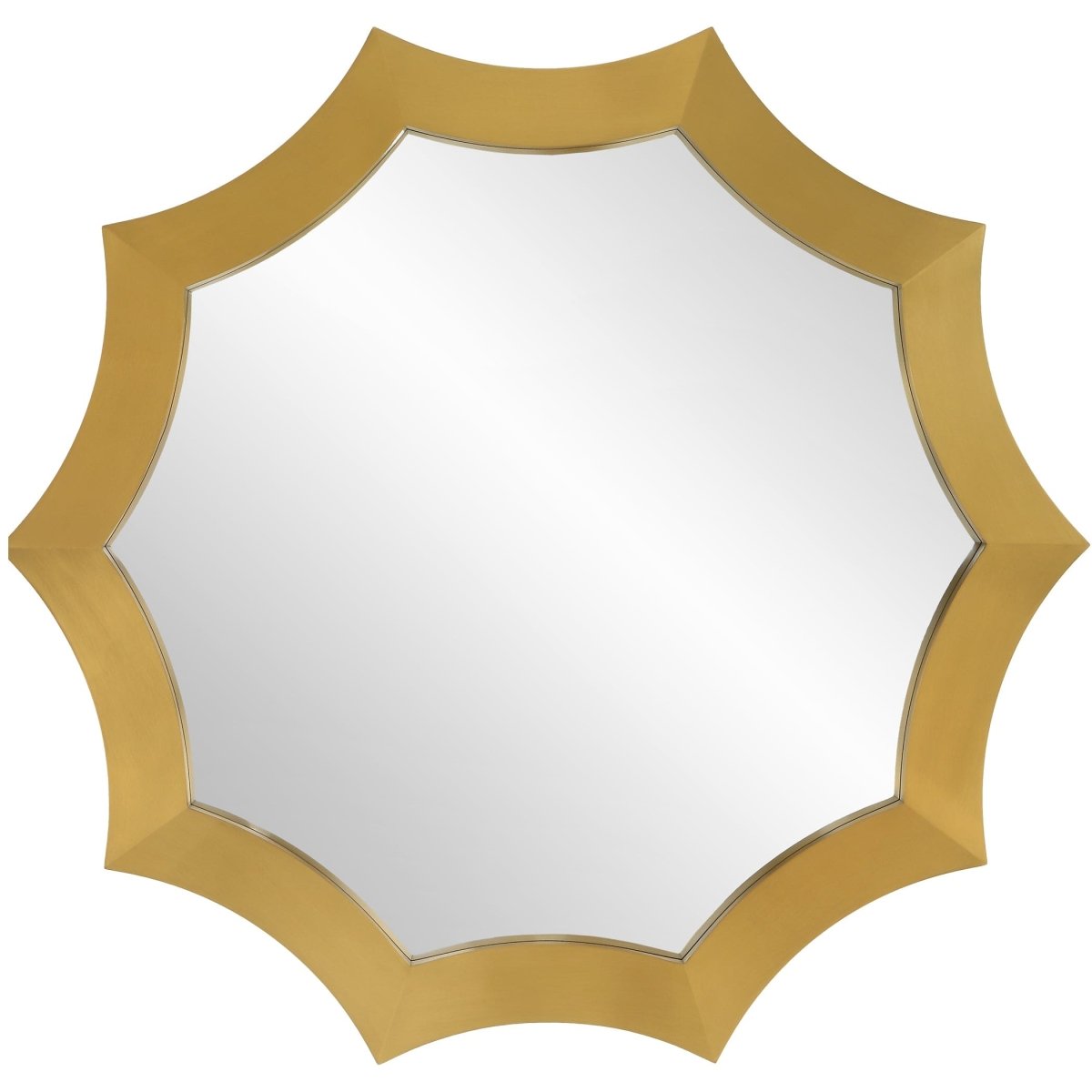 Flare Brushed Brass Round Mirror - Uttermost - Round Mirrors by Modest Hut