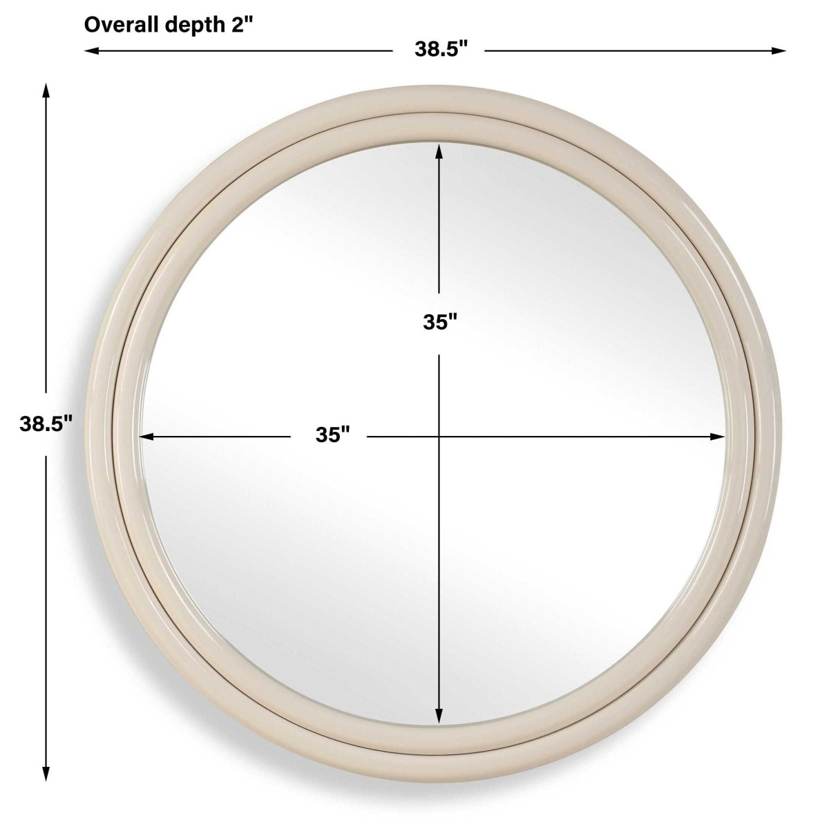 Florian Warm White Round Mirror - Uttermost - Round Mirrors by Modest Hut