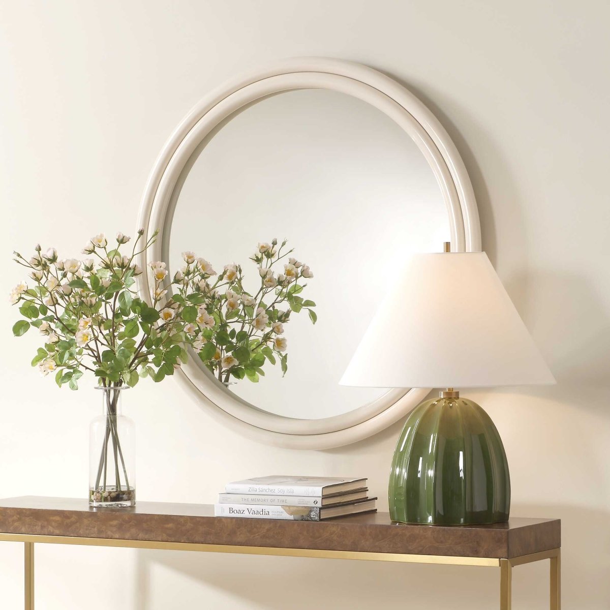 Florian Warm White Round Mirror - Uttermost - Round Mirrors by Modest Hut