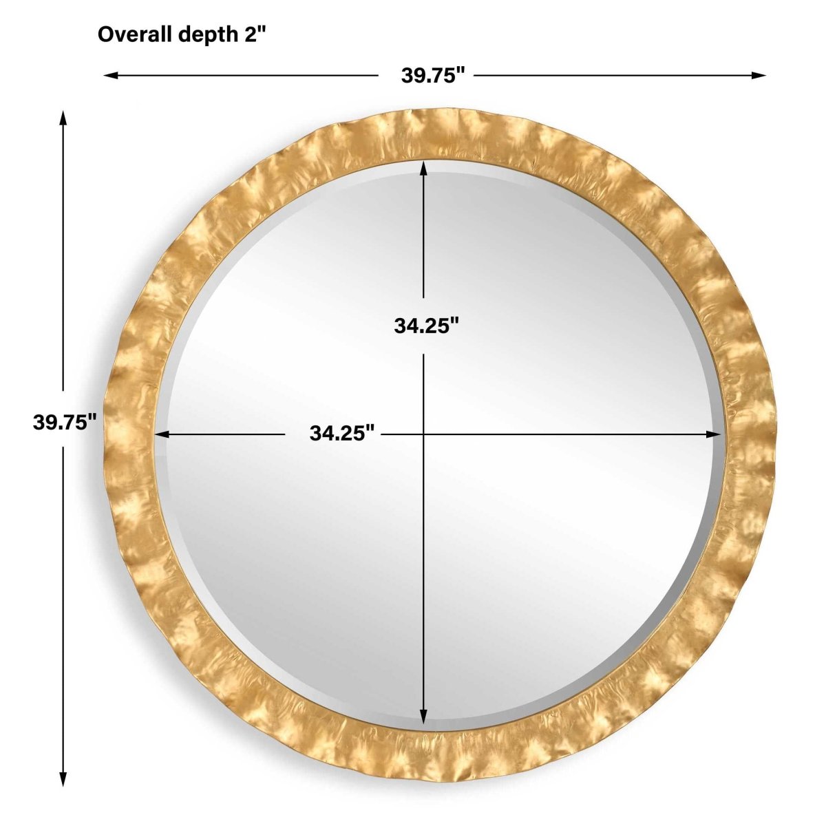 Haya Round Gold Mirror - Uttermost - Round Mirrors by Modest Hut