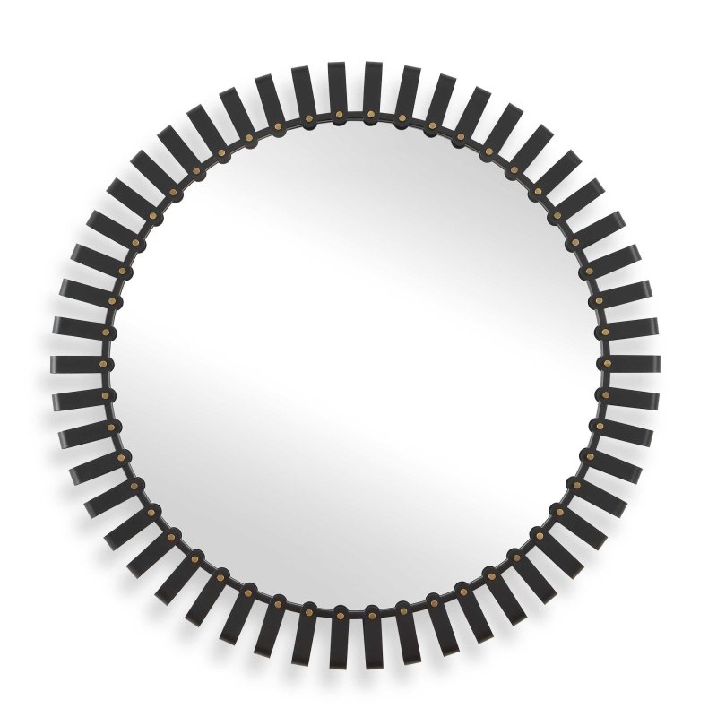 Jael Black Round Mirror by Uttermost product view