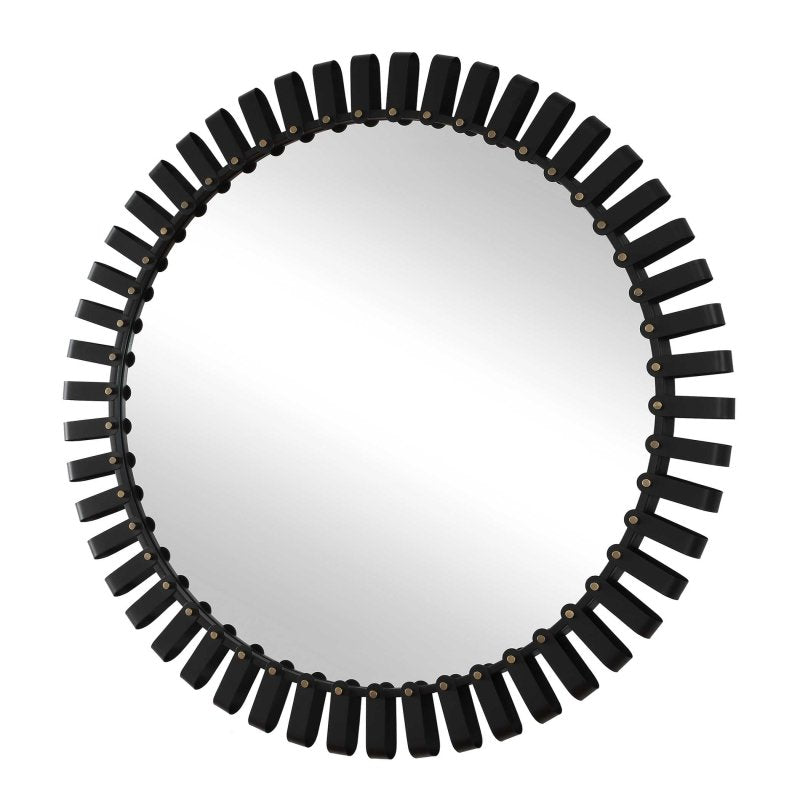 Jael Black Round Mirror by Uttermost alternate view 2