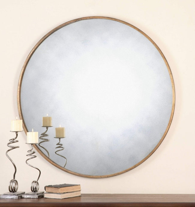 Junius Round Gold Mirror - Uttermost - Round Mirrors by Modest Hut