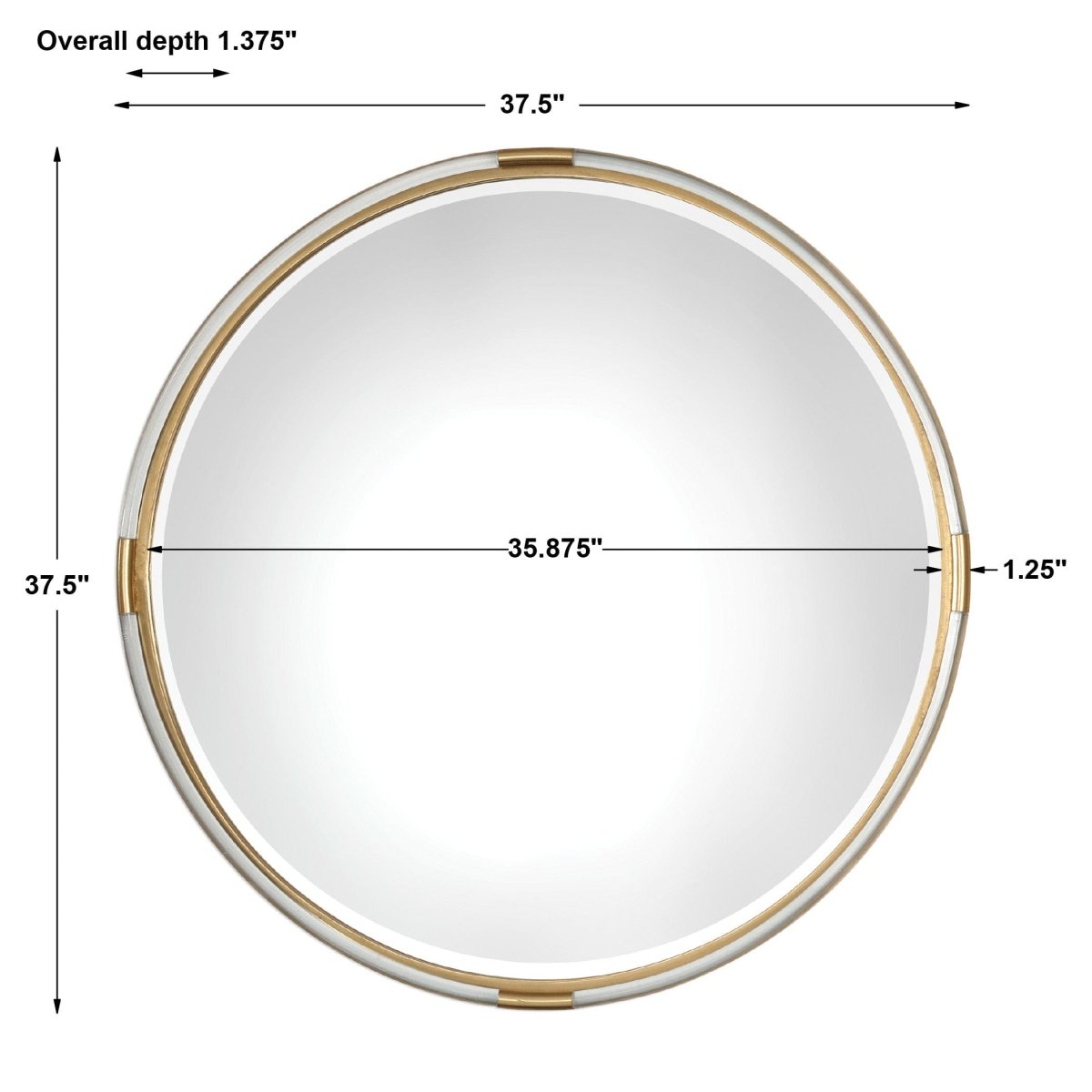Mackai Round Gold Mirror - Uttermost - Round Mirrors by Modest Hut