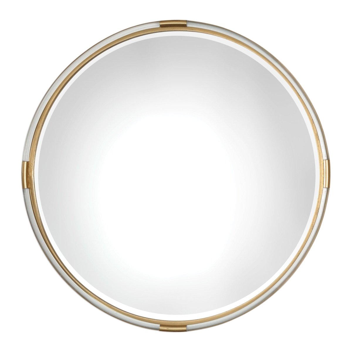 Mackai Round Gold Mirror - Uttermost - Round Mirrors by Modest Hut