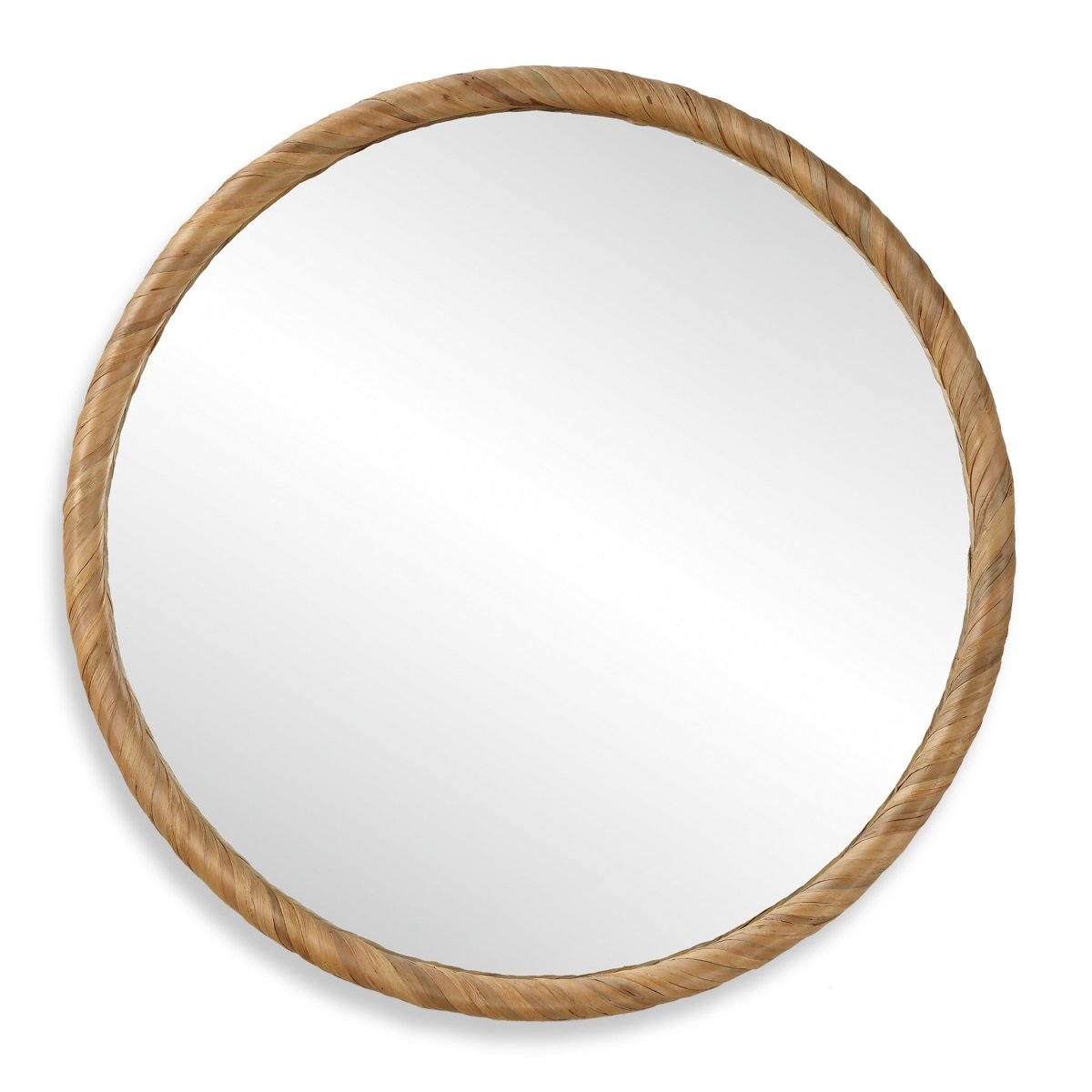 Natural Seagrass Wrapped Frame Mirror - Uttermost - Round Mirrors by Modest Hut