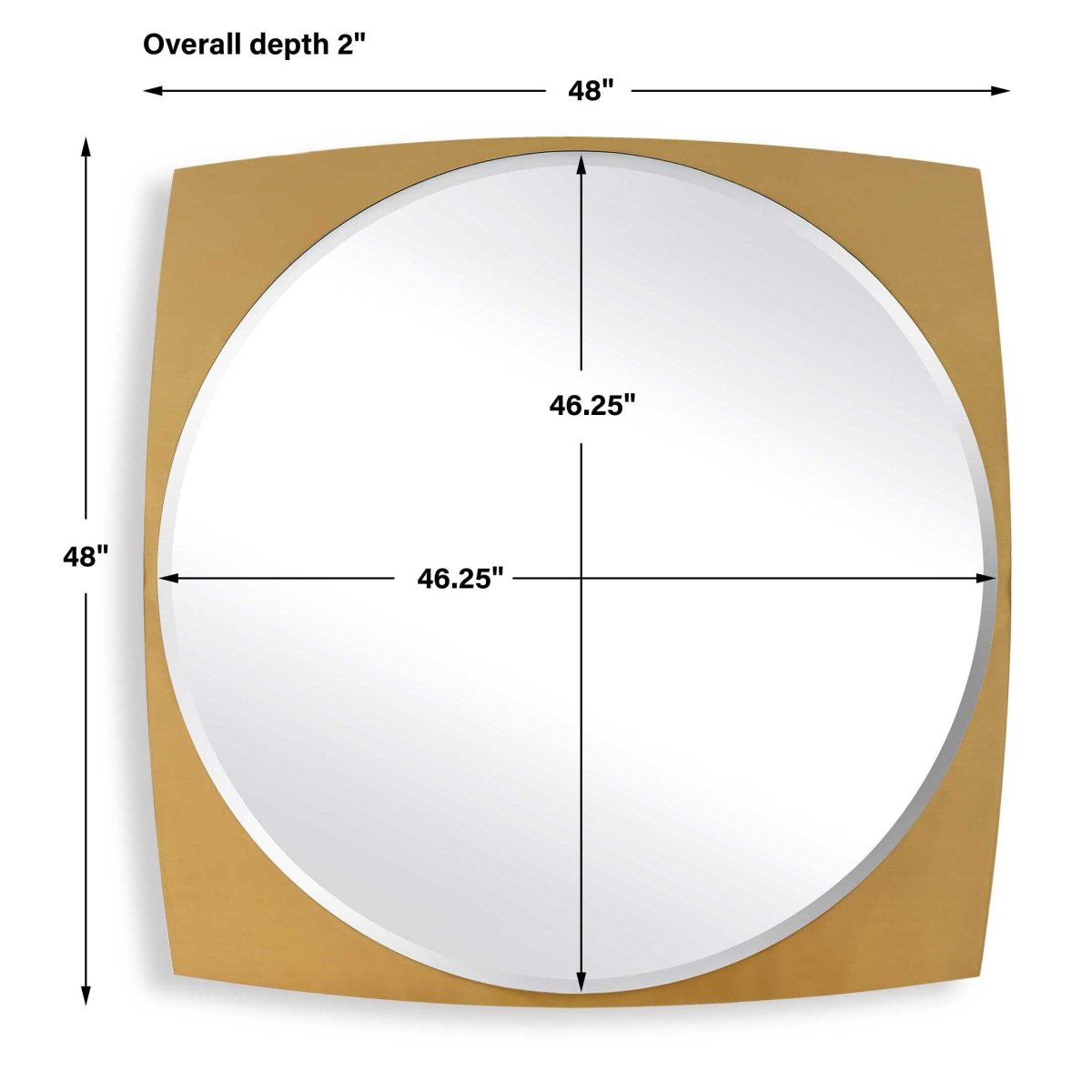 Neilia Round Brass Mirror - Uttermost - Round Mirrors by Modest Hut