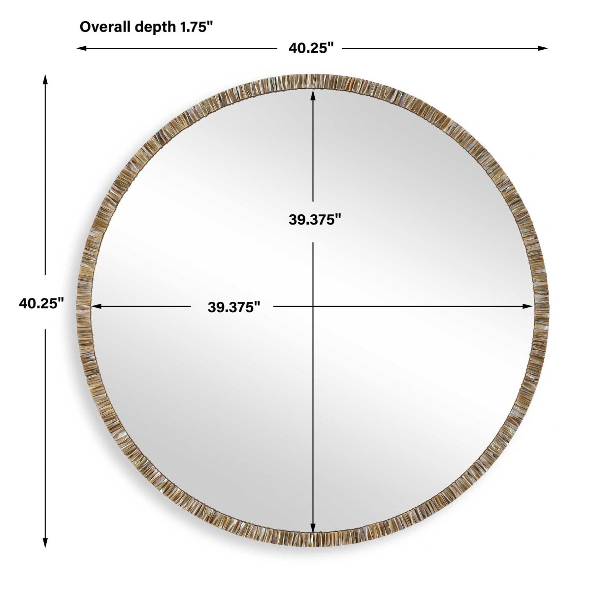 Odeon Shell Inlay Round Mirror - Uttermost - Round Mirrors by Modest Hut