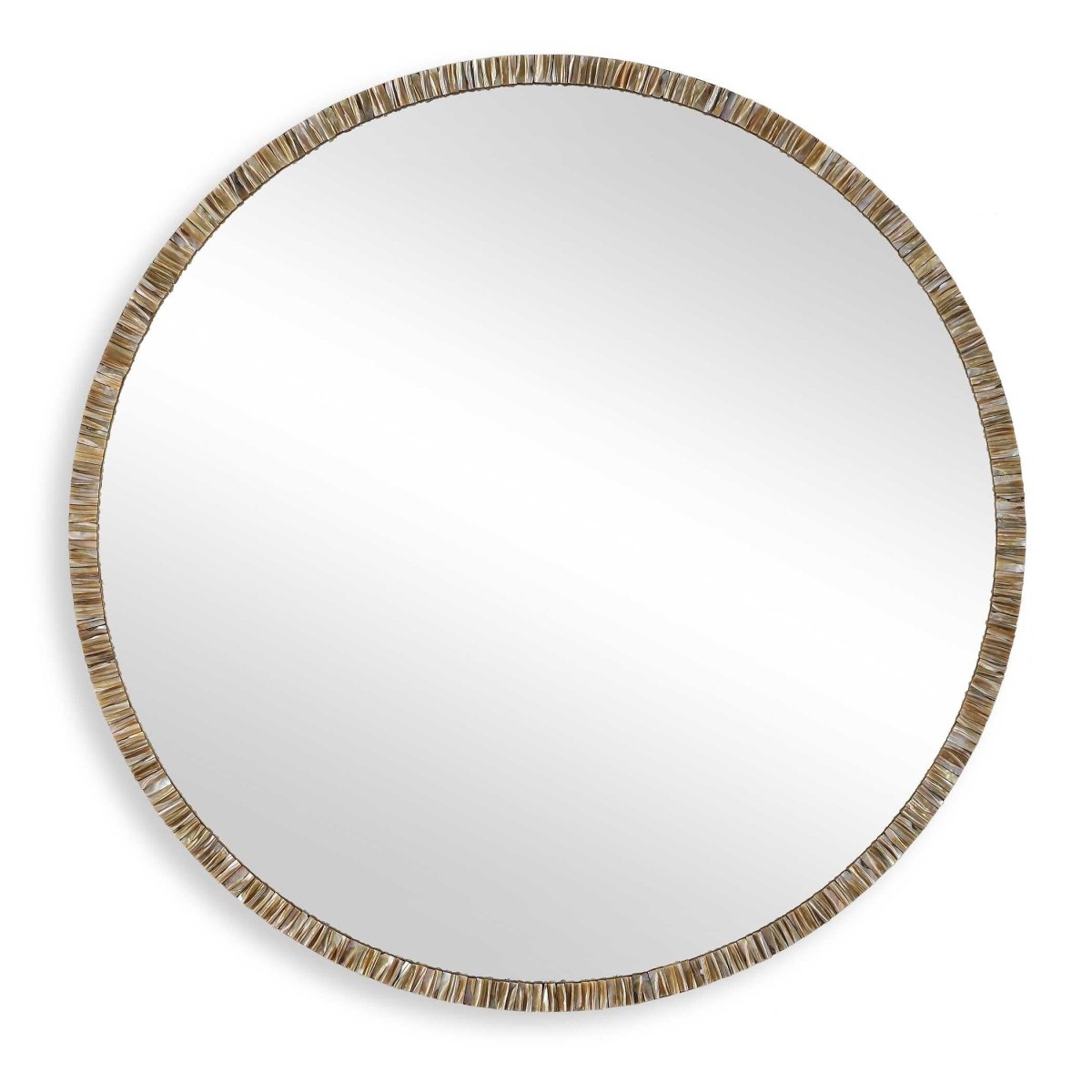 Odeon Shell Inlay Round Mirror - Uttermost - Round Mirrors by Modest Hut