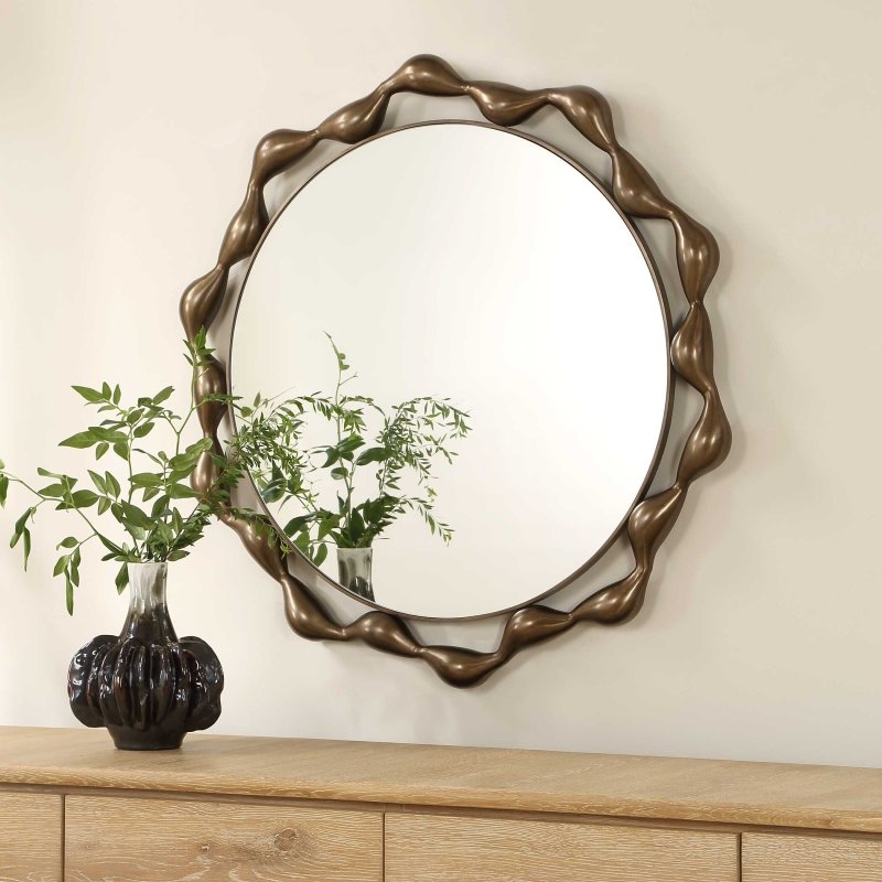 Remolino Round Bronze Mirror - Round Mirrors