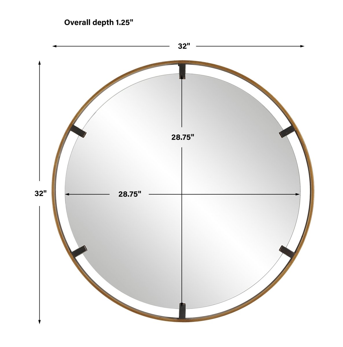 Rich Gold and Bronze Round Floating Mirror - Uttermost - Round Mirrors by Modest Hut