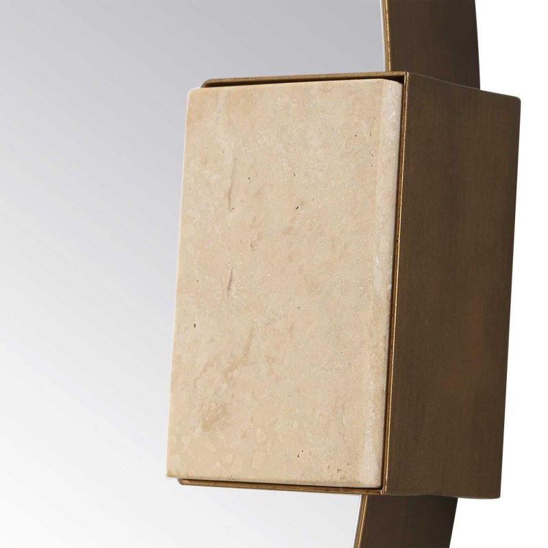 Russo Travertine Round Mirror - Round Mirrors