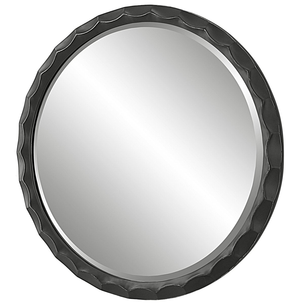 Scalloped Edge Round Mirror - Uttermost - Round Mirrors by Modest Hut