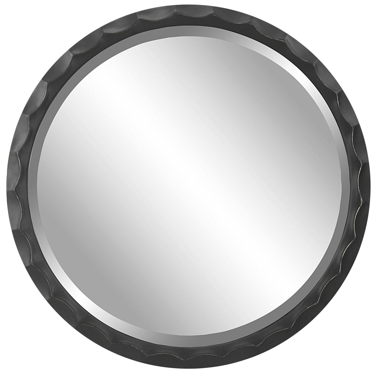 Scalloped Edge Round Mirror - Uttermost - Round Mirrors by Modest Hut