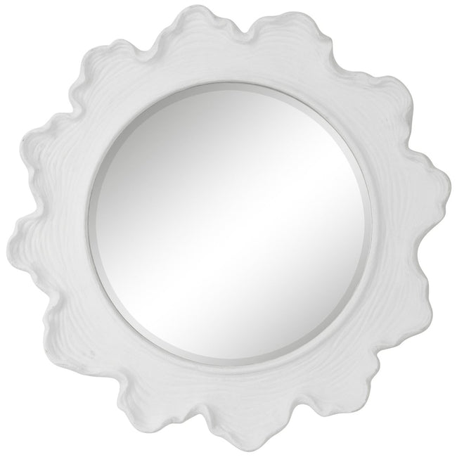 Sea Coral White Round Mirror - Uttermost - Round Mirrors by Modest Hut