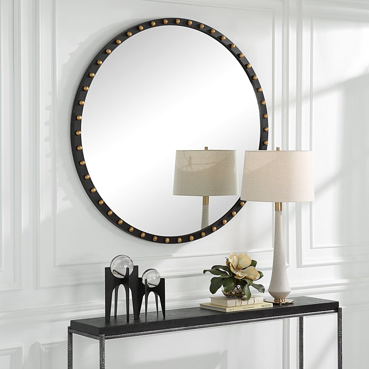 Sele Oversized Round Mirror - Uttermost - Round Mirrors by Modest Hut
