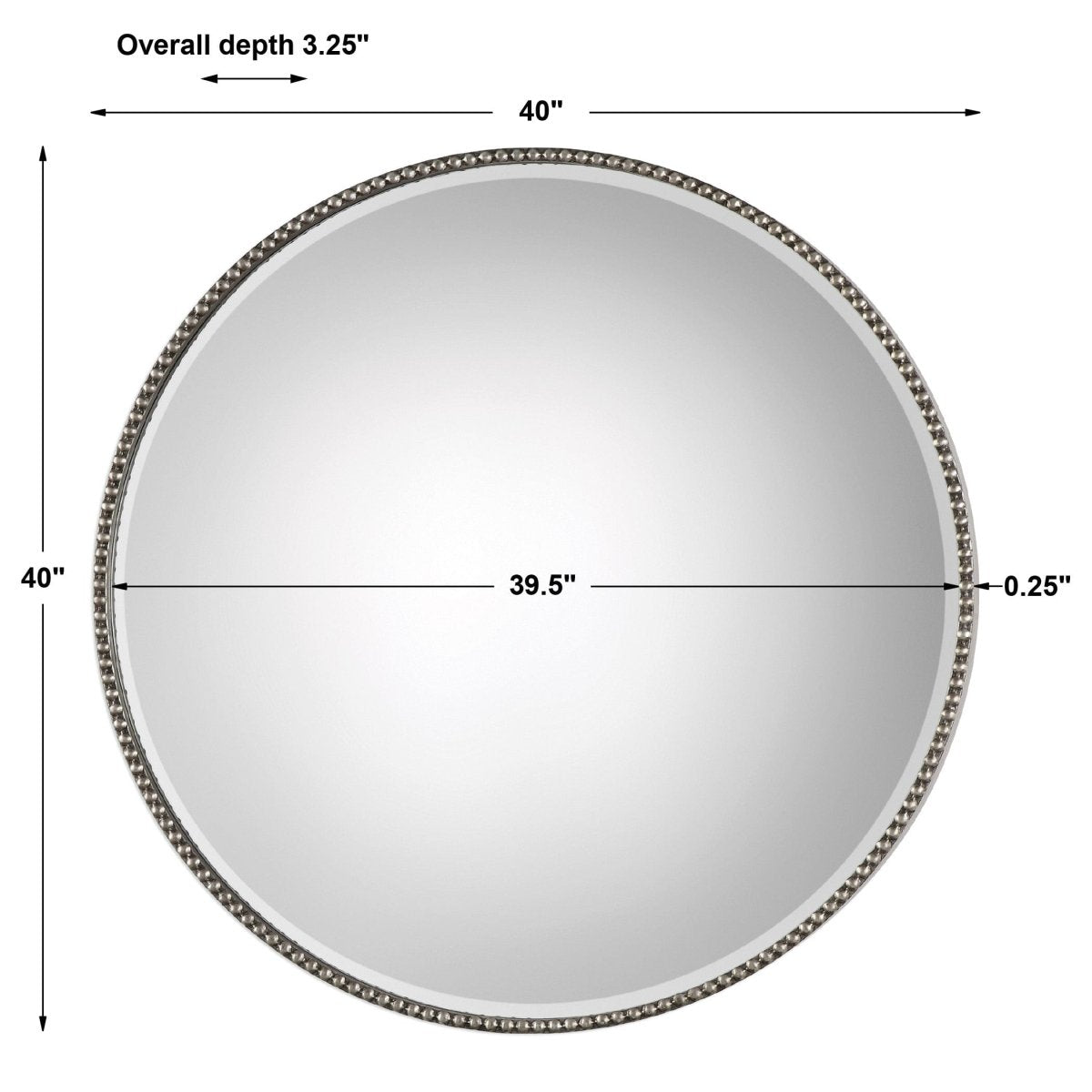 Stefania Beaded Round Mirror - Uttermost - Round Mirrors by Modest Hut