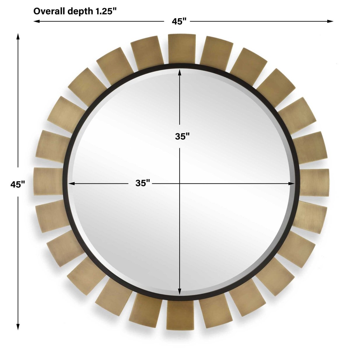 Toluca Round Brass Mirror - Uttermost - Round Mirrors by Modest Hut