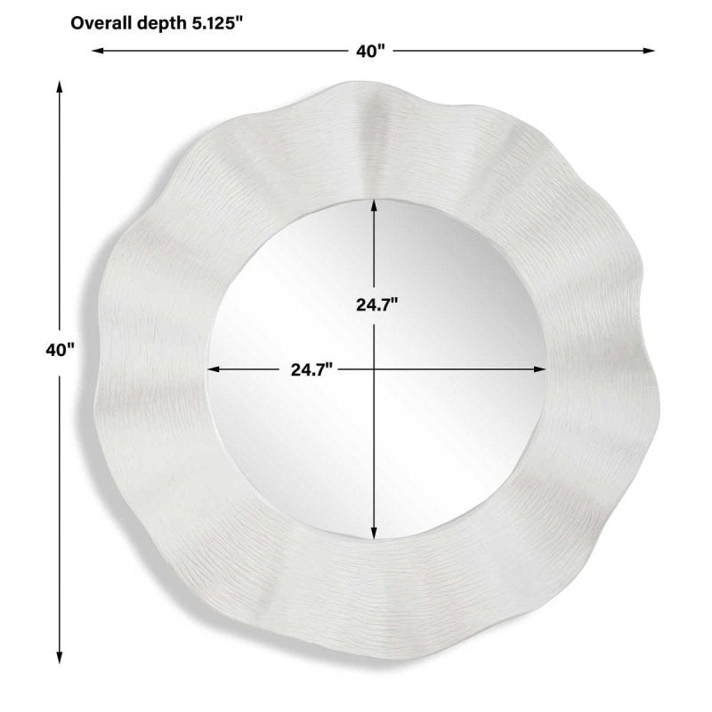 Dimension guide for the Wave Length Round Mirror