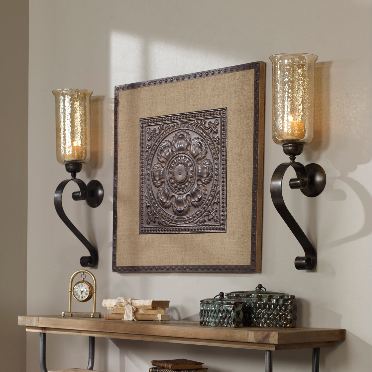 Joselyn Bronze Candle Wall Sconce - Uttermost - Sconces by Modest Hut