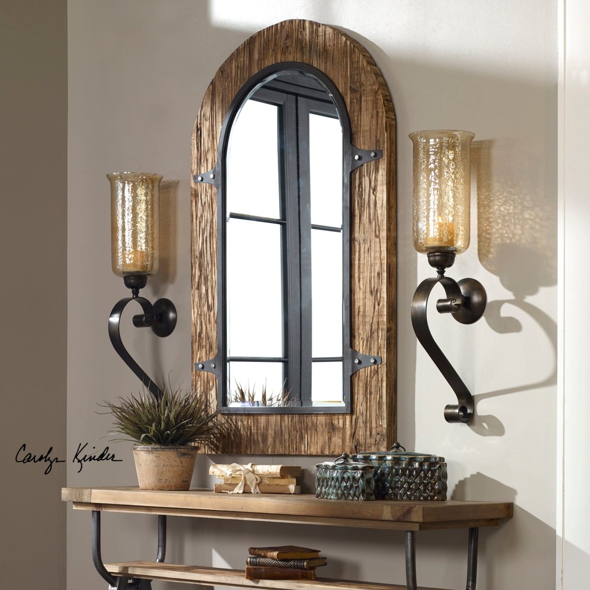 Joselyn Bronze Candle Wall Sconce - Uttermost - Sconces by Modest Hut