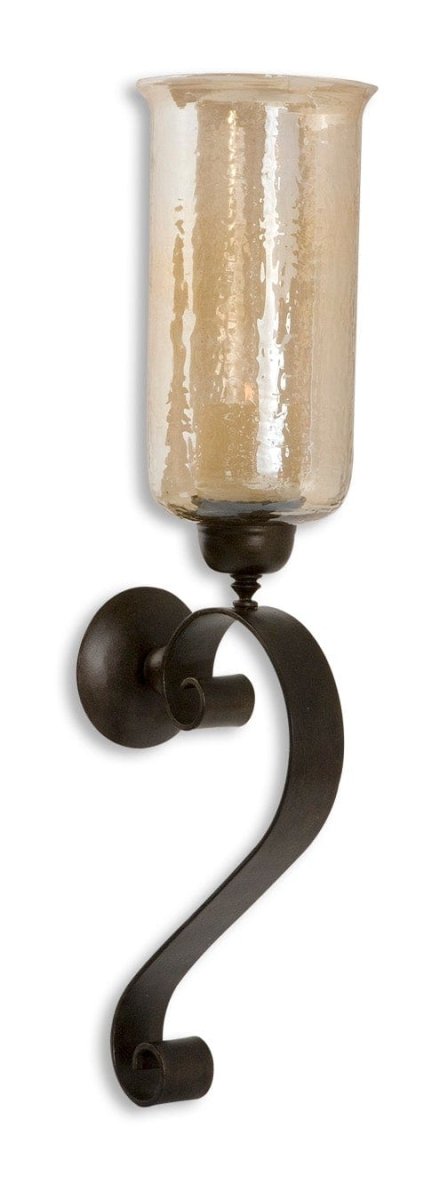 Joselyn Bronze Candle Wall Sconce - Uttermost - Sconces by Modest Hut