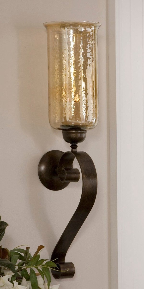 Joselyn Bronze Candle Wall Sconce - Uttermost - Sconces by Modest Hut