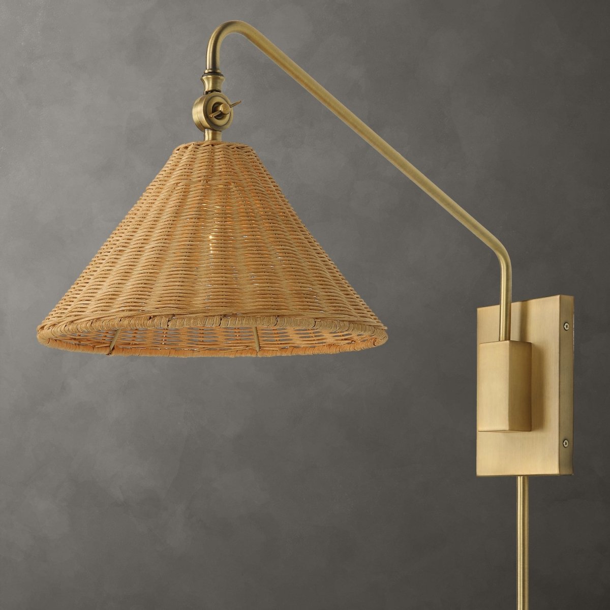 Phuvinh 1 Light Rattan Shade Sconce - Uttermost - Sconces by Modest Hut