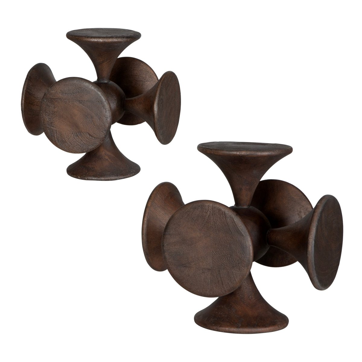 Balanced Harmony Dark Wooden Sculptures, Set/2 - Uttermost - Sculptures by Modest Hut