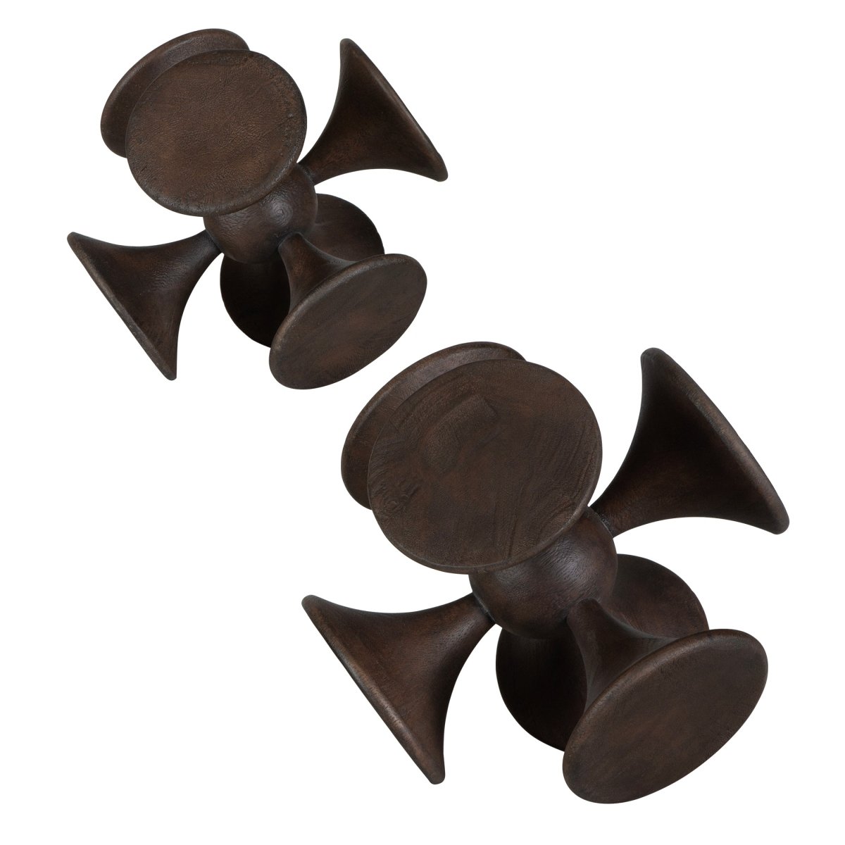 Balanced Harmony Dark Wooden Sculptures, Set/2 - Uttermost - Sculptures by Modest Hut