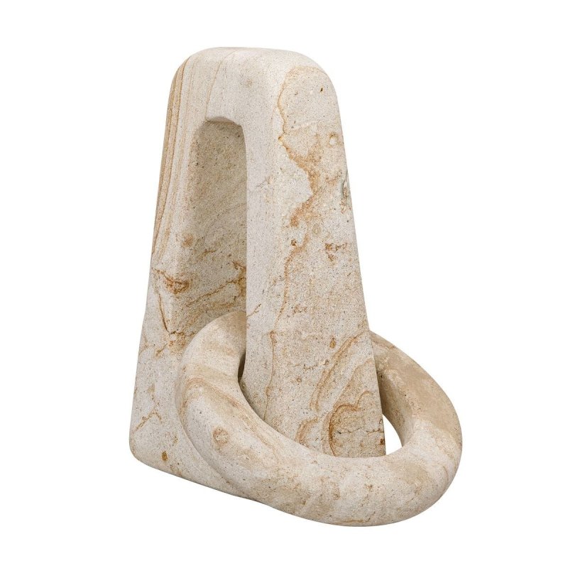 Side view of the Continuum Limestone Indoor-Outdoor Sculpture by Uttermost