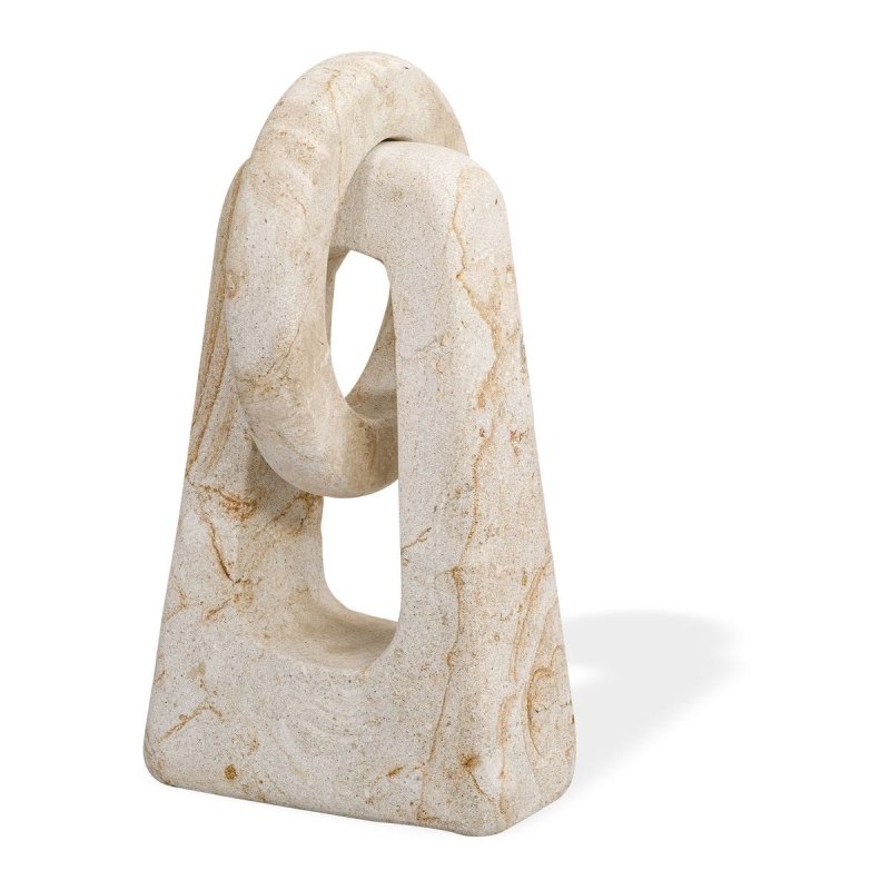 Alternate angle of the Continuum Limestone Indoor-Outdoor Sculpture by Uttermost