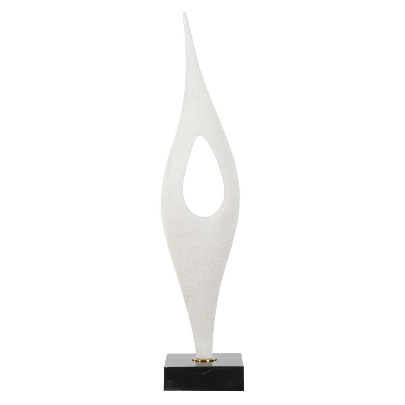 Fluid Drop White Stone Sculpture - Sculptures