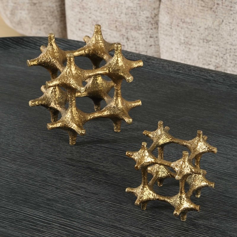Gilded Connection Modern Sculptures Set/2 - Sculptures