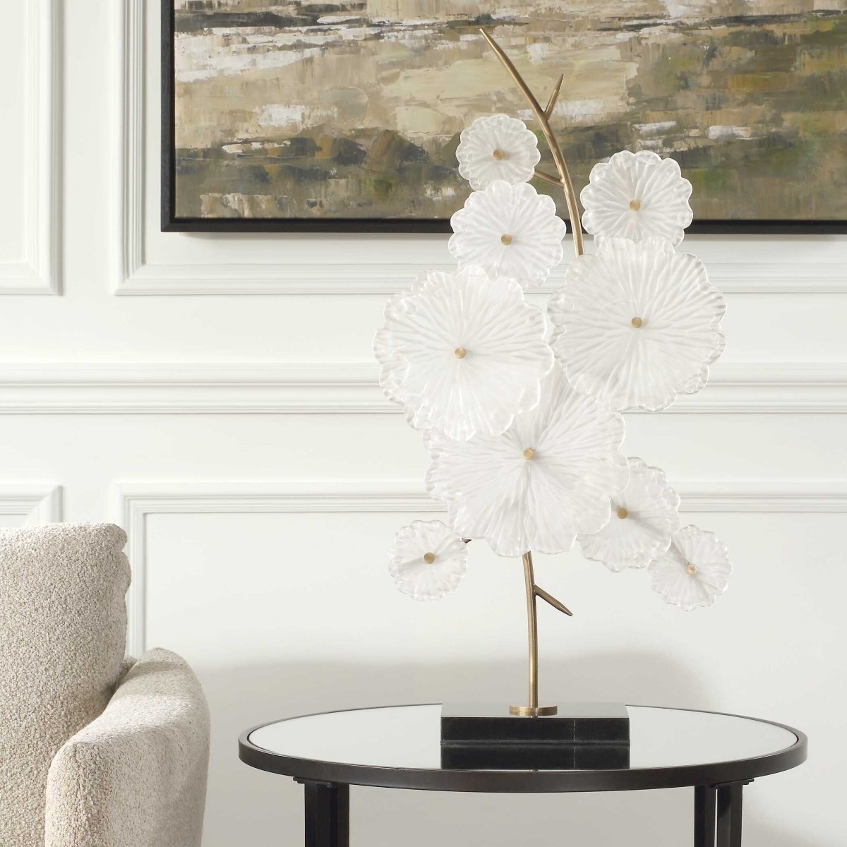 Glass Garden Table Sculpture - Uttermost - Sculptures by Modest Hut