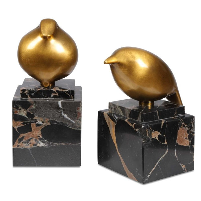Golden Finch Bird Figurines Set/2 - Wall Decor