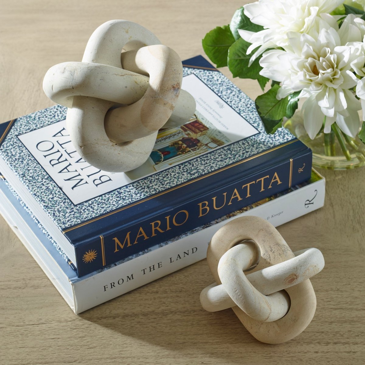 Limestone Link Sculptures, Set/2 - Uttermost - Sculptures by Modest Hut