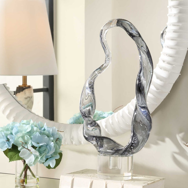 Luminous Twist Glass Sculpture - Uttermost - Sculptures by Modest Hut