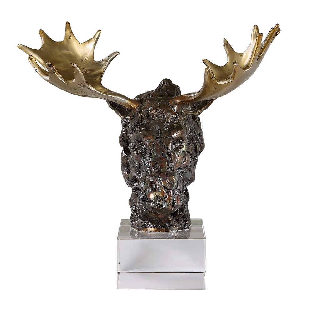 Moose Bust Sculpture - Uttermost - Sculptures by Modest Hut